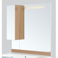 Зеркало-LED GLASS-TWIN 90 - H110 со шкафчиком, с цветной вставкой (левый) 