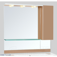 Зеркало-TOP GLASS-TWIN 108 - H110 со шкафчиком, с цветной вставкой (правый) 